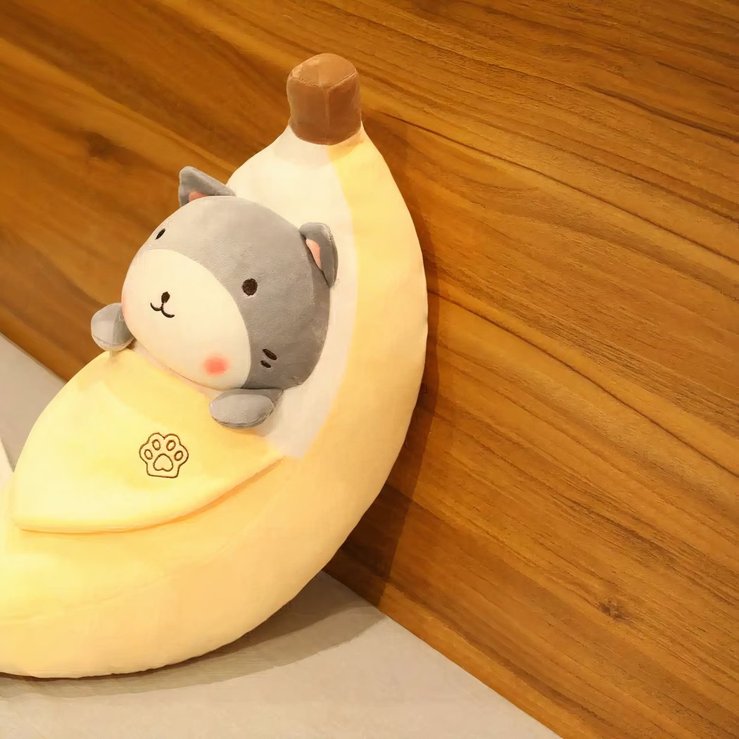 Peluche banane Shiba Inu