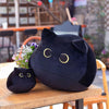Peluche chaton noir aux grands yeux