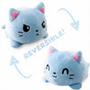 Peluche chat double face orange, jouet tout doux