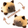 Peluche chat double face orange, jouet tout doux
