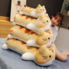 Grande peluche chat oreiller marron