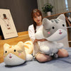 Grande peluche chat oreiller gris