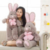 Peluche lapin gris géante