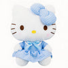 Peluche Hello Kitty en uniforme rose et bleu