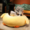Peluche coussin jaune poussin