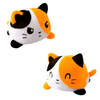 Peluche chat double face orange, jouet tout doux