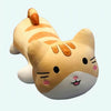 Grande peluche chat oreiller marron