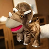 Peluche marionnette dinosaure marron