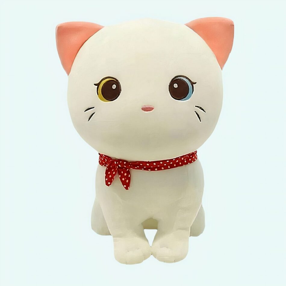 Peluche chaton tout doux blanc