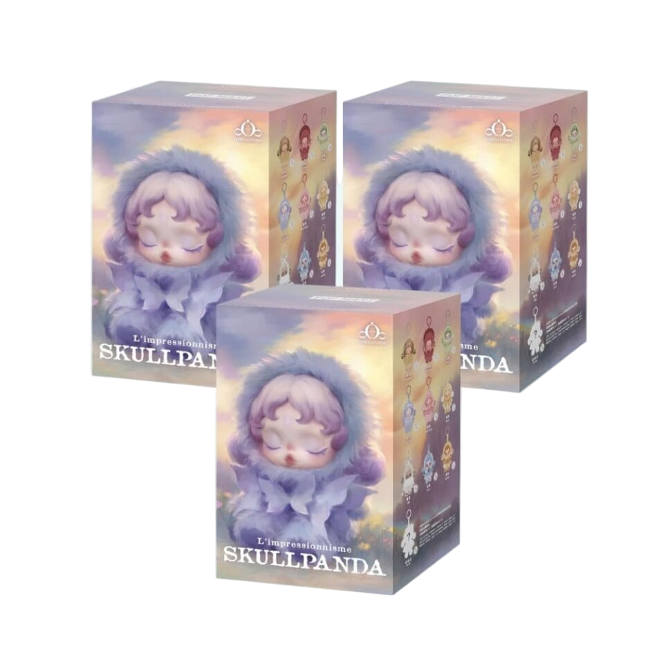 Blind box peluche style Skullpanda thème floral