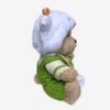 Nino - L'ours en peluche articulé fait main avec combinaison tricoté verte