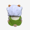 Nino - L'ours en peluche articulé fait main avec combinaison tricoté verte