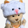 Nino - L'ours en peluche articulé fait main avec pull tricoté et salopette marron