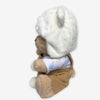 Nino - L'ours en peluche articulé fait main avec pull tricoté et salopette marron