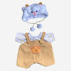 Nino - L'ours en peluche articulé fait main avec pull tricoté et salopette marron