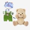 Nino - L'ours en peluche articulé fait main avec combinaison tricoté verte