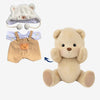 Nino - L'ours en peluche articulé fait main avec pull tricoté et salopette marron