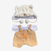 Nino - L'ours en peluche articulé fait main avec pull tricoté et salopette marron