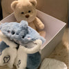 Nino – L’ours en peluche articulé fait main avec son déguisement de requin