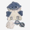 Nino – L’ours en peluche articulé fait main avec son déguisement de requin