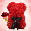 Ourson en Roses avec un noeud pour Saint-Valentin