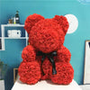 Peluche ours en fleurs rouge