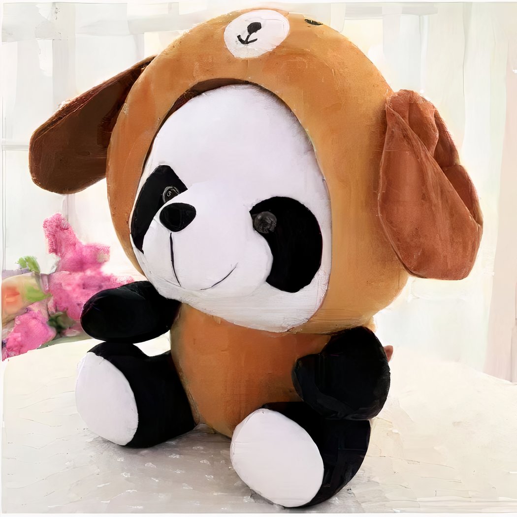 Peluche panda déguisé en chien