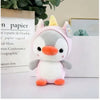 Peluche pingouin déguisé en licorne