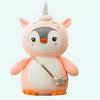 Peluche pingouin déguisé licorne rose