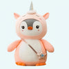 Peluche pingouin déguisé licorne rose