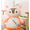 Peluche pingouin déguisé licorne rose