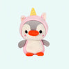 Peluche pingouin déguisé en licorne