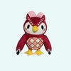 Peluche Hibou bordeaux