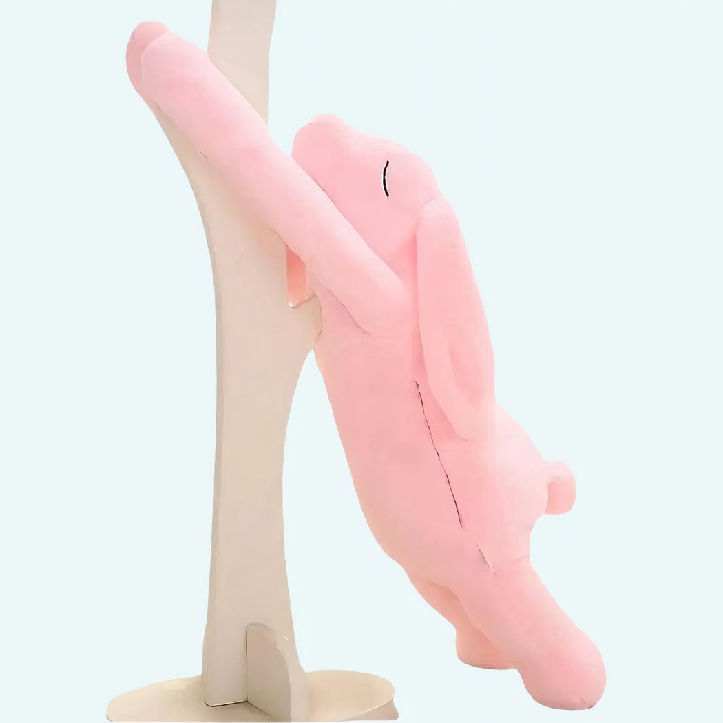 Peluche lapin rose géant