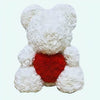 Peluche ours roses blanches