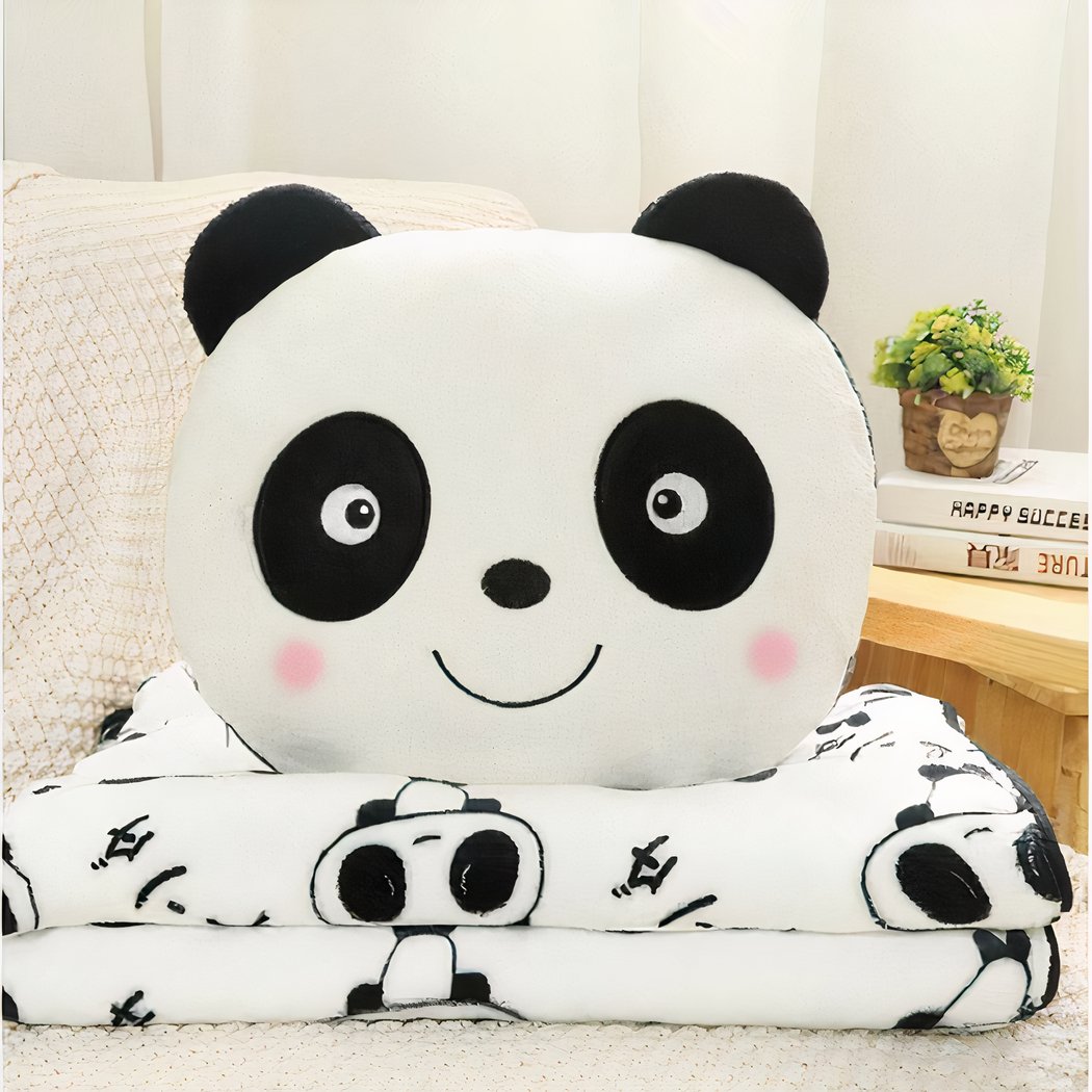 Peluche panda amoureux avec couverture
