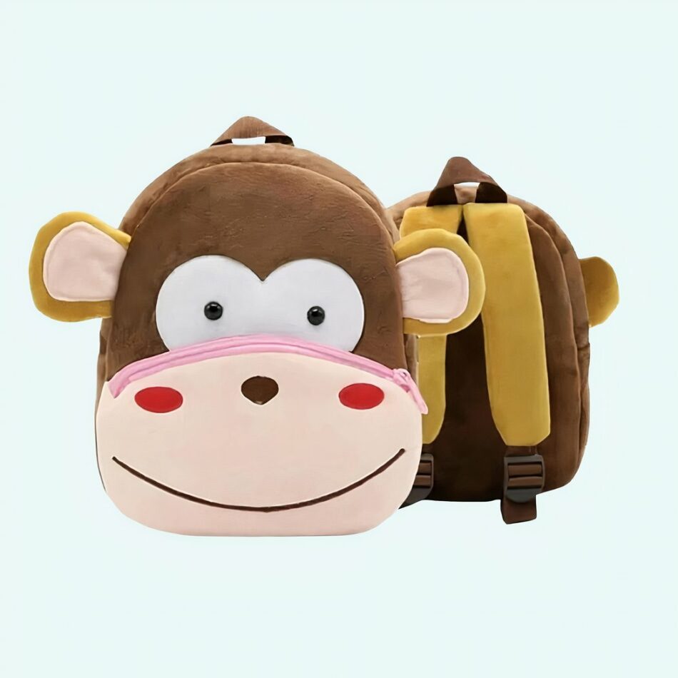 Sac à dos en peluche singe