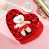 Coffret cadeau coeur en savon avec ours en peluche