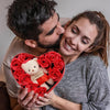 Coffret cadeau coeur en savon avec ours en peluche