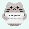 Peluche crochet positive chat