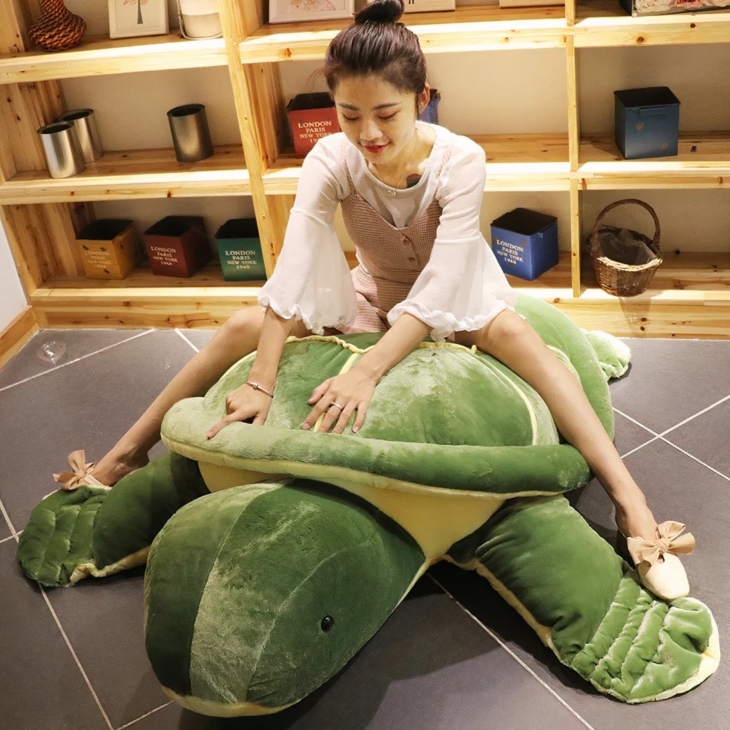 Peluche géante de tortue verte