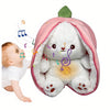 Peluche lapin fraise qui respire avec berceuses
