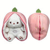 Peluche lapin fraise qui respire avec berceuses