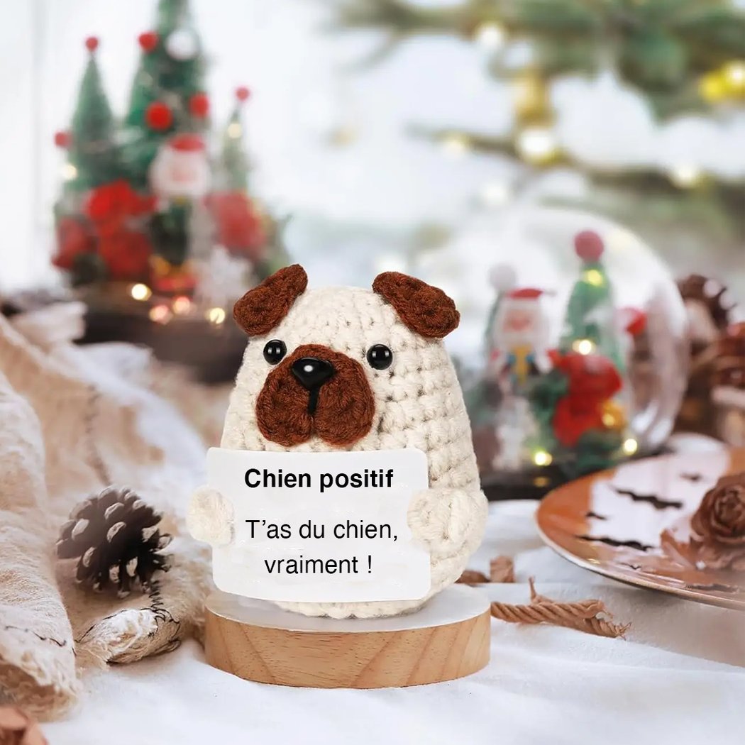 Peluche crochet positive chien
