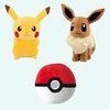 Pack pokéball + peluche pikachu mignon + evoli 20cm