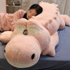 Peluche Crocodile géant rose