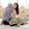 Peluche Crocodile oreiller grise