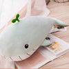 Peluche baleine vert pastel, le plus doux des oreillers