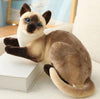 Peluche chat tigré gris couché