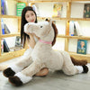 Peluche cheval marron blanc